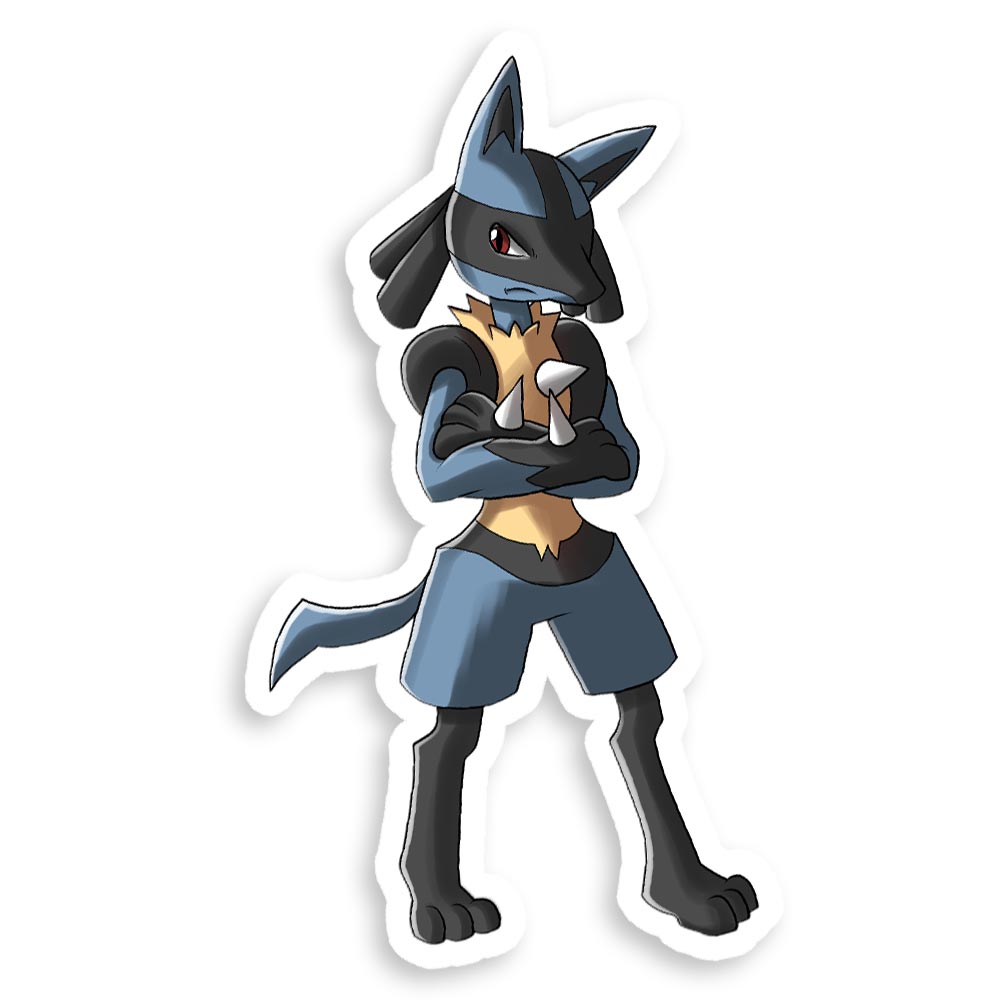 Lucario Steel/Fighting Type Pokémon Vinyl Sticker by James Art Ville