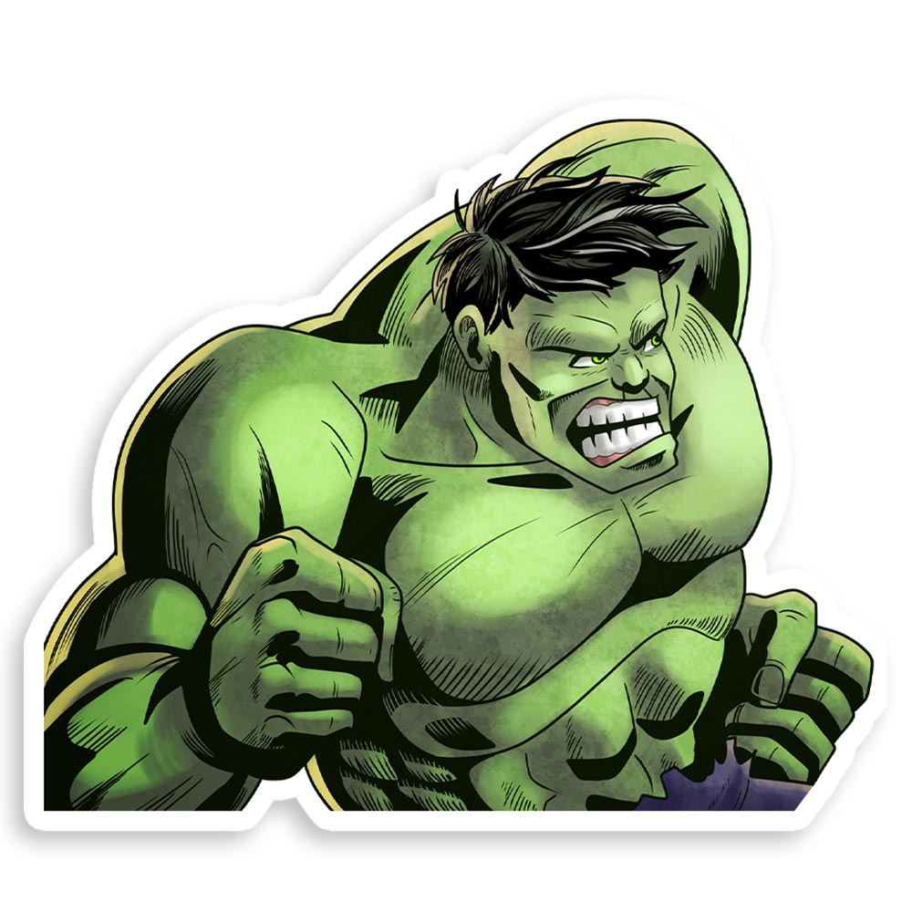 Halk Sticker Incredible Hulk aka: Bruce Banner Superhero 3