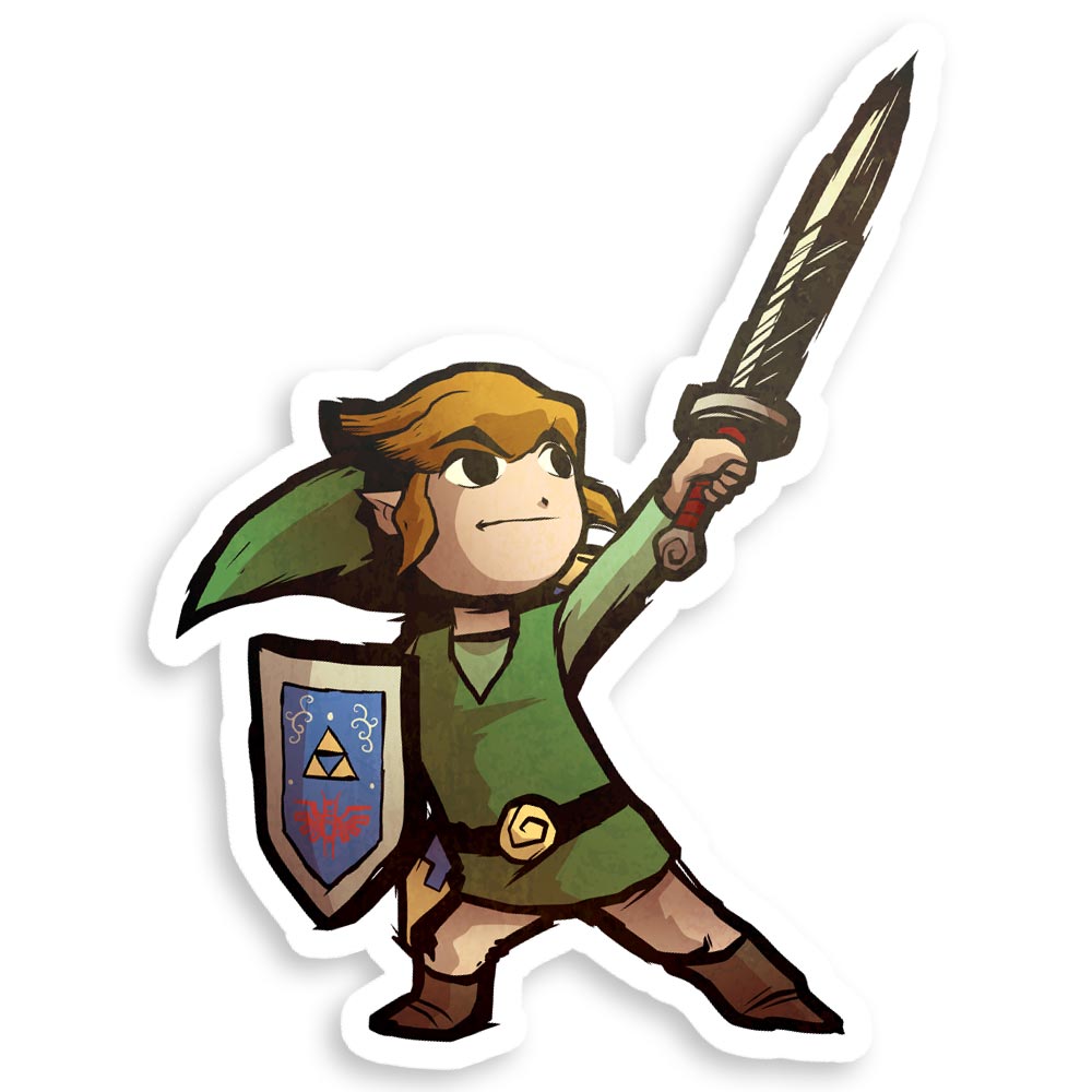 Toon Link Legend of Zelda: Wind Waker Vinyl Sticker by James Art Ville